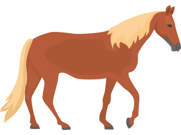 Muursticker bruin paard blond