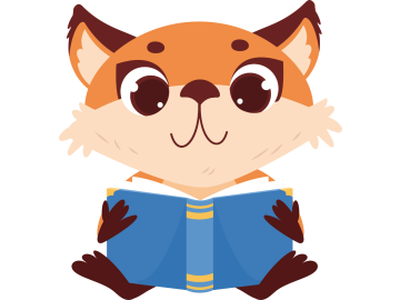 Muursticker vos met boek