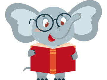 Muursticker olifant boek