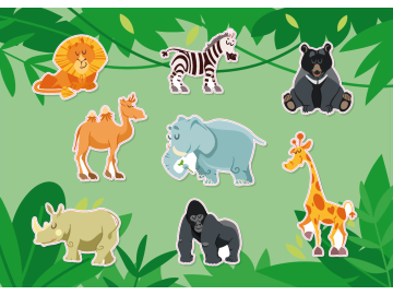 Muursticker dierentuin dieren vel
