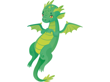 Muursticker groene draak