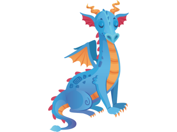 Muursticker blauwe draak