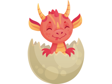 Muursticker draak uit ei