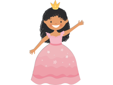 Muursticker princess zwart haar