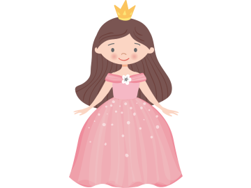 Muursticker princess bruin haar