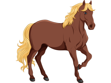 Muursticker bruin paard blond