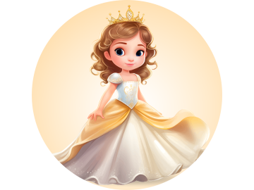 Muursticker princess geel