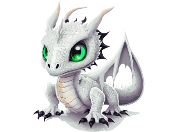 Muursticker witte draak