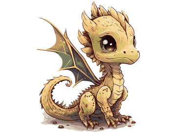 Muursticker gele draak