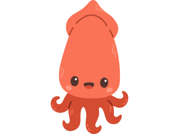 Muursticker pijl inktvis