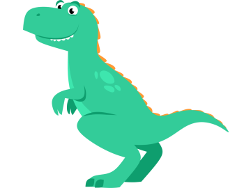 Muursticker dinosaurus cartoon groen