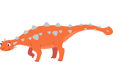 Muursticker dinosauruscartoon rood