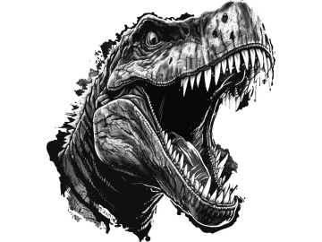 Muursticker trex zwart-wit