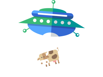 Muursticker alien kidnapt koe