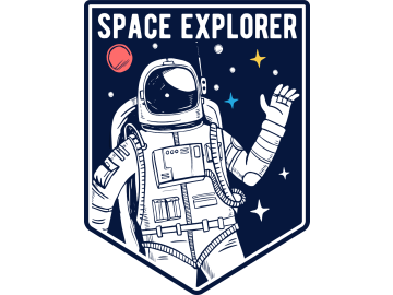 Muursticker space explorer badge