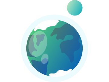 Muursticker planeet met mini planeet