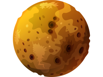 Muursticker planeet geel