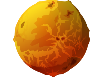 Muursticker planeet steenachtig geel