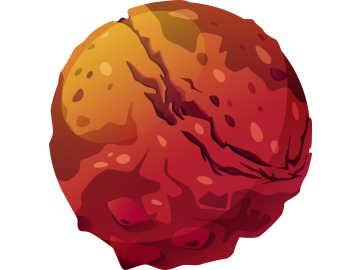 Muursticker planeet steenachtig rood