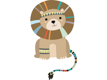 Muursticker versierde leeuw