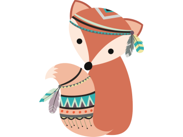 Muursticker versierde vos