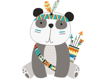 Muursticker versierde panda