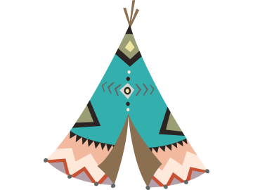 Muursticker tipi tent blauw