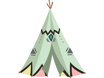 Muursticker tipi tent groen