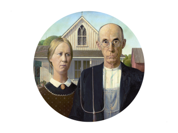 Muursticker american gothic rond