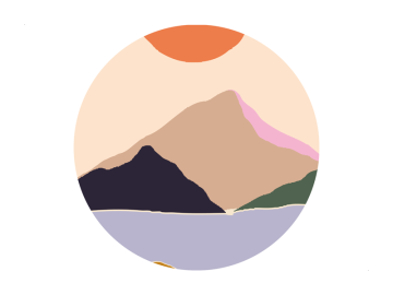 Muursticker rondje berg