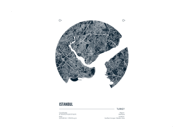 Muursticker Istanbul locatie rond