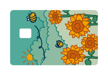 Pinpas zonnebloemen en bijen