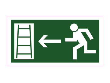 Redding vluchtweg via noodladder links