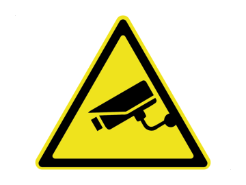 Camera bewaking driekhoek geel