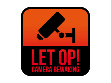 Camera bewaking let op! Rood