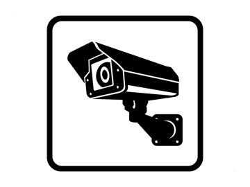 Camera bewaking vierkant zwart-wit