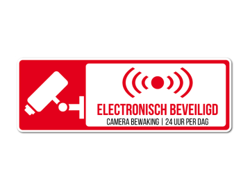 Camera bewaking rechthoek elec beveiligd rood