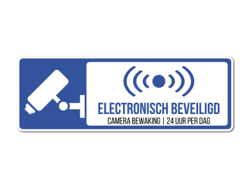 Camera bewaking rechthoek elec beveiligd blauw