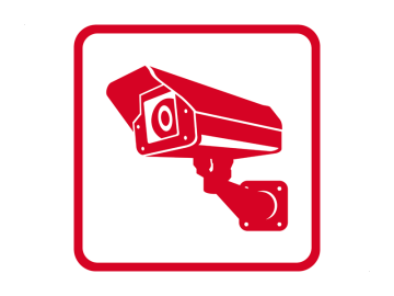 Camera bewaking vierkant rood