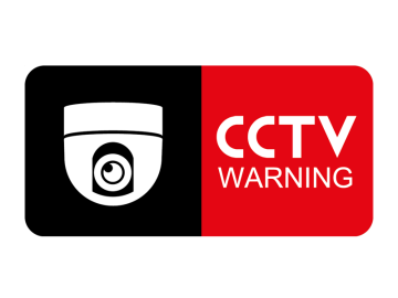 Camera bewaking warning cctv zwart en rood