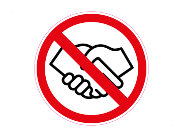 Corona pictogrammen geen handen schudden