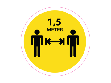 Corona pictogrammen afstand van elkaar 1,5 meter