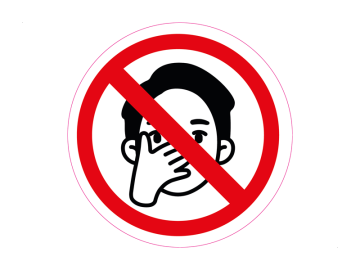 Corona pictogrammen vermijd aanraking gezicht