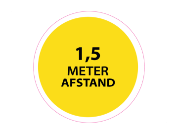 Corona pictogrammen 1,5 meter afstand tekst