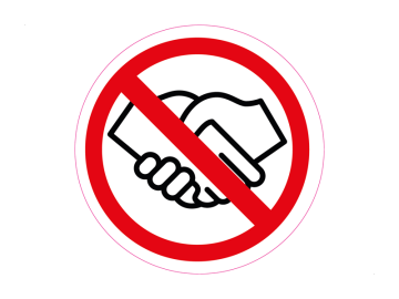 Corona pictogrammen geen handen schudden