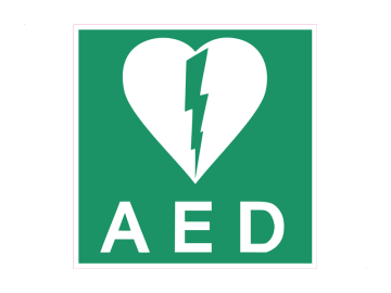 Veiligheid AED vierkant groen