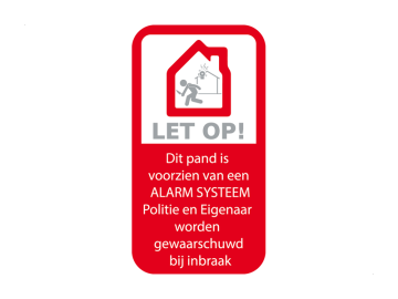 Beveiliging let op alarm systeem rood