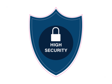 Beveiliging high security schild blauw