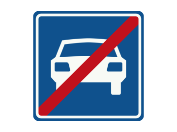 Einde rijbaan of -strook voor vrachtauto’s