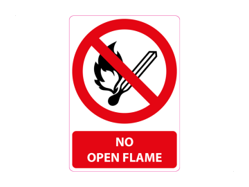 No open flame, met tekst